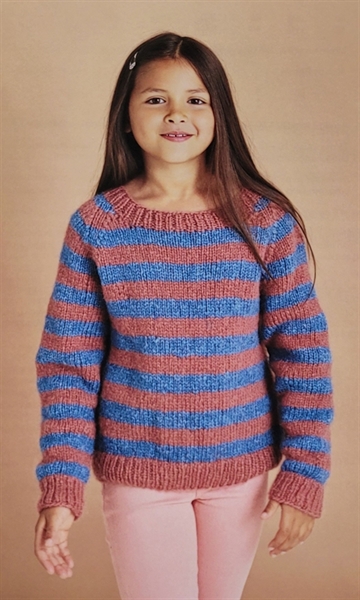 Raglan sweater med striber til børn - Alice by Permin